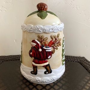 Home Trends Natural Holiday Collection Christmas Cookie Jar "Nature"